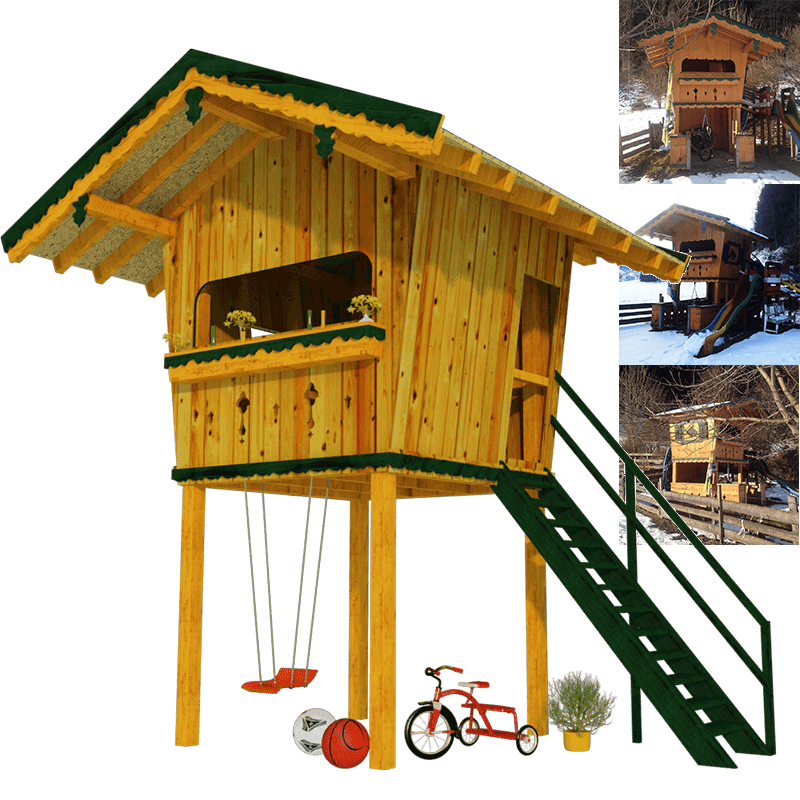 wooden lookout playhouse