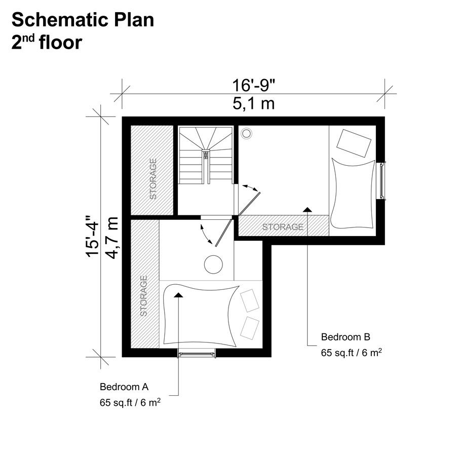 Two bedroom house plan drawing - letsmzaer